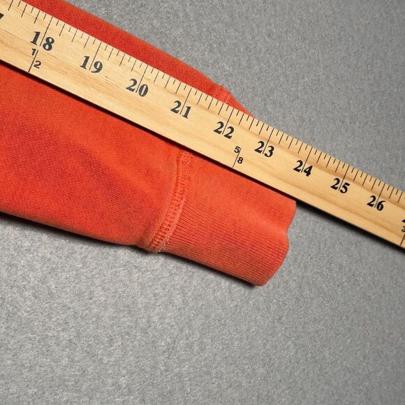 Lucky Brand Vintage Inspired Hoodie Sweatshirt Women XS Orange Fleece Distressed - Picture 7 of 12